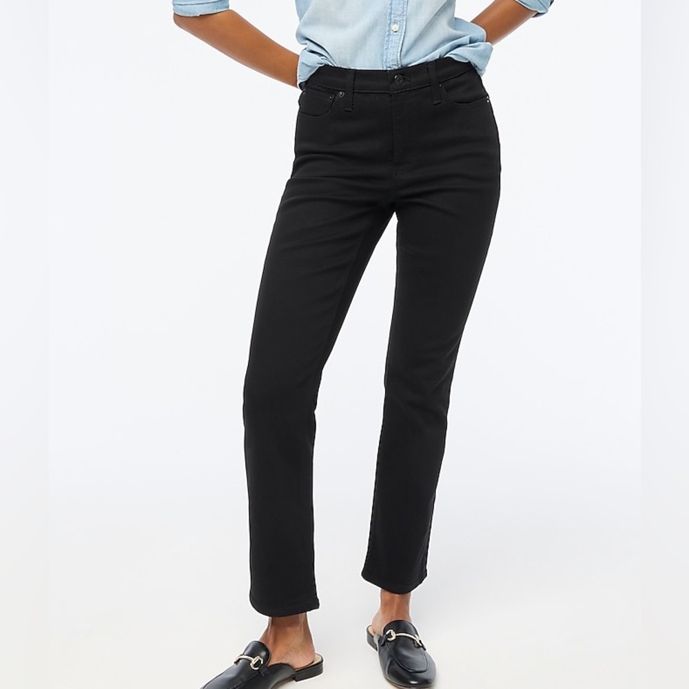 J Crew Factory Flare Crop Black Jeans in All Day Stretch Sz 30 NWT